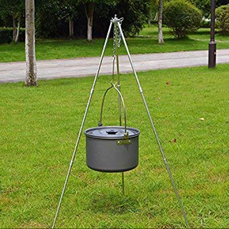 ขาตั้งเตาแบบพกพาสำหรับตั้งแคมป - Camping Cooking Pot Tripod บทวิจารณ์และราคา