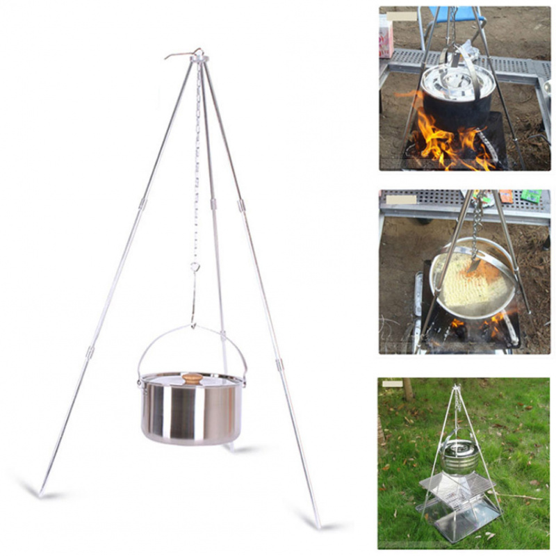ขาตั้งเตาแบบพกพาสำหรับตั้งแคมป - Camping Cooking Pot Tripod บทวิจารณ์และราคา