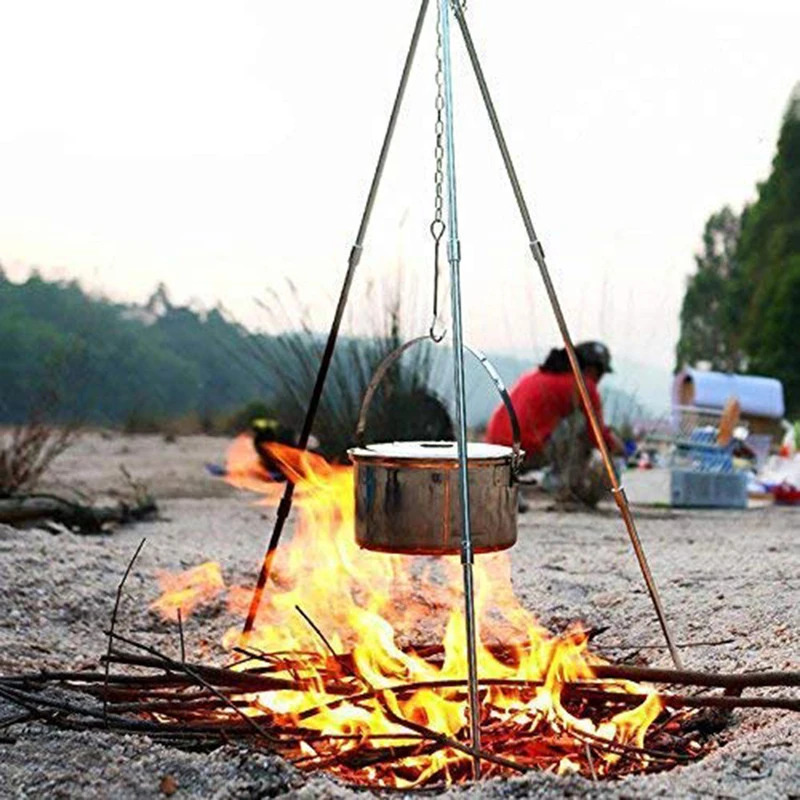 ขาตั้งเตาแบบพกพาสำหรับตั้งแคมป - Camping Cooking Pot Tripod บทวิจารณ์และราคา