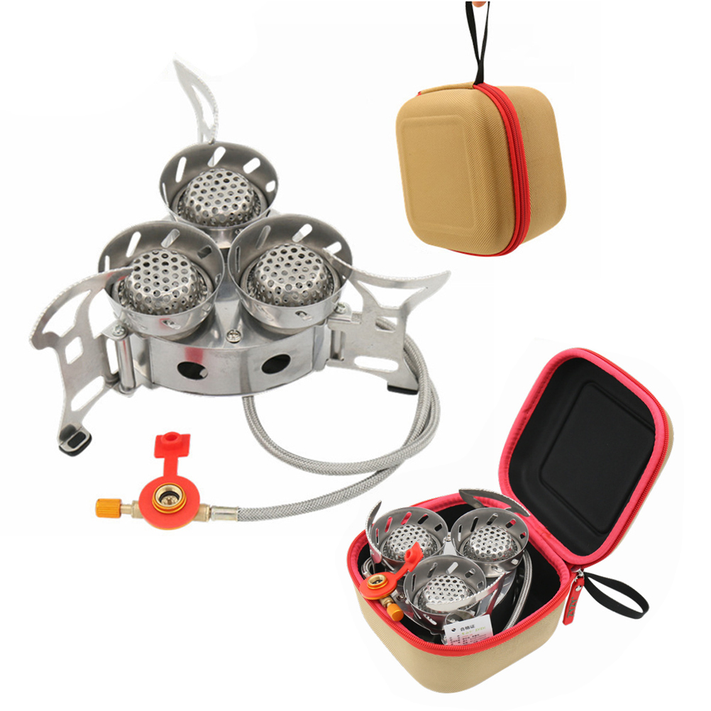 11000W High Power Windproofกลา - Camping Cooking Gas Stove Portable Tool บทวิจารณ์และราคา