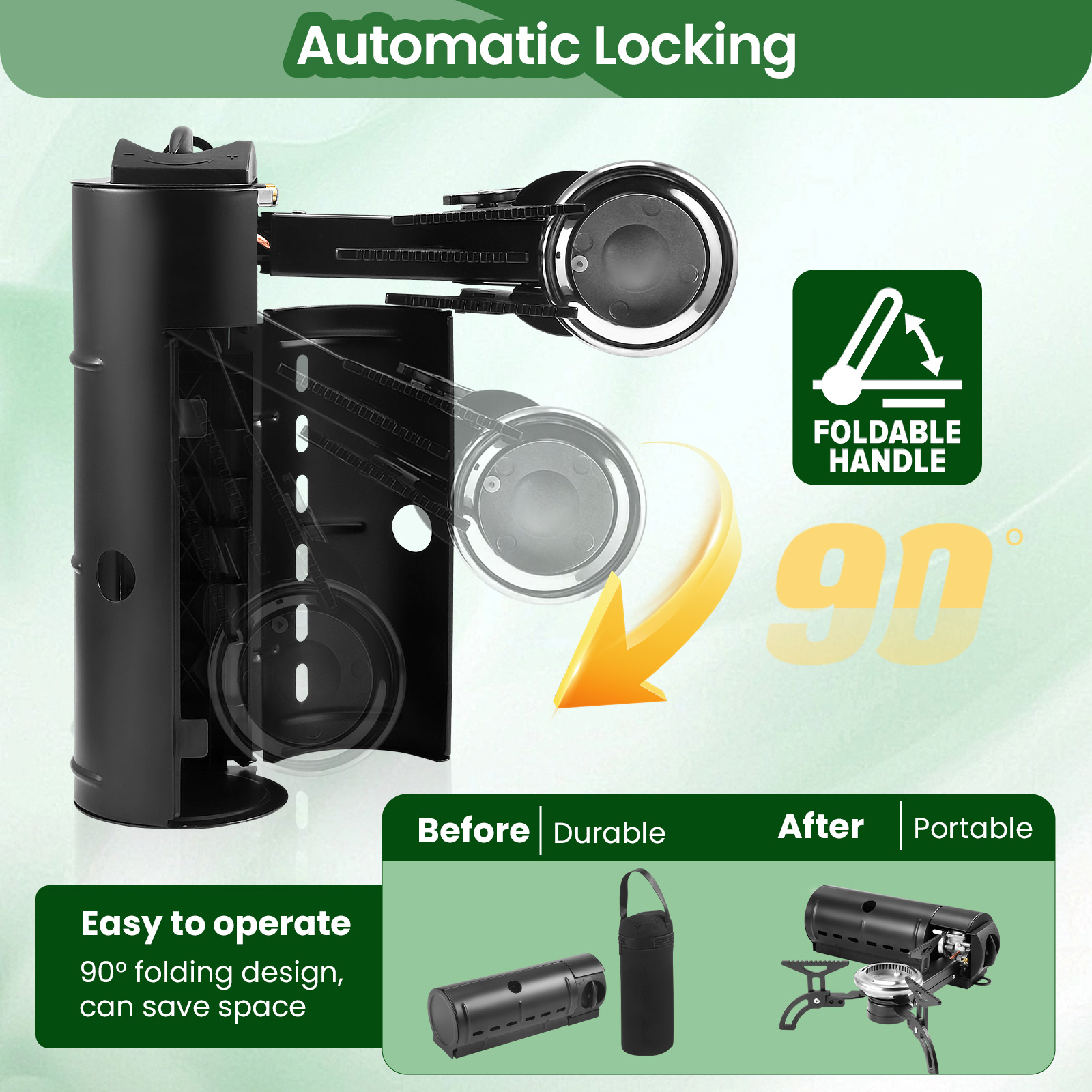 2800W เตาพับแบบพกพาเตาแก๊สแคมป - Camping Cooking Gas Stove Portable Tool บทวิจารณ์และราคา