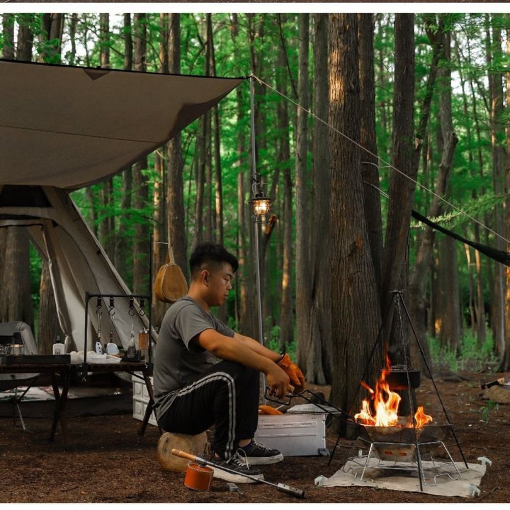 ขาตั้งกล้องแบบพกพาสำหรับตั้งแค - Camping Cooking Pot Tripod บทวิจารณ์และราคา